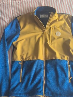 Performance Zip Jacket in Yellow and Blue - Thayers